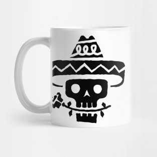 Just a Black Skull in Sombrero Mug